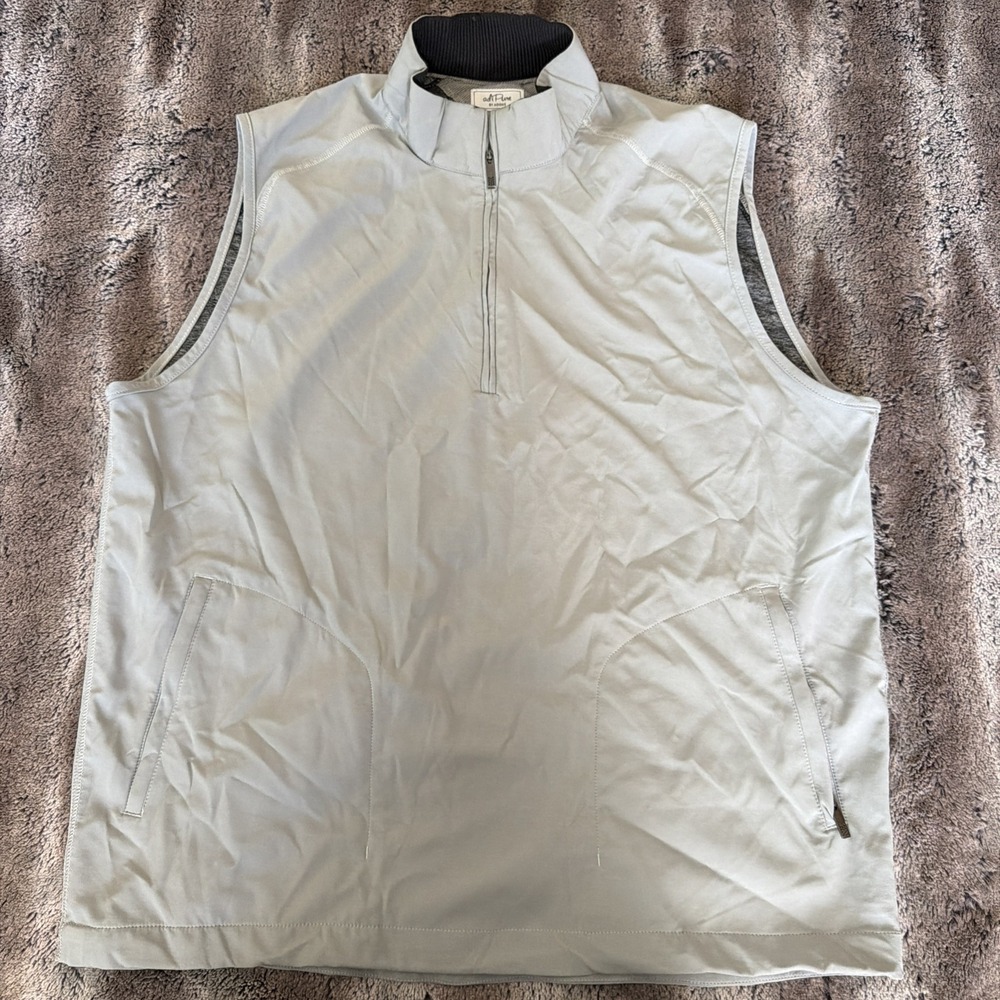 Adidas adiPure Golf Vest Mens Large Gray 1/2 Zip Pockets Rain Windbreaker